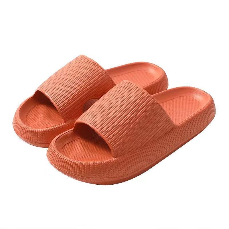Ultra-Soft Pillow Slides EVA Slippers for Indoor Outdoor Use – Thick Anti-Slip Sole - Black 42-43