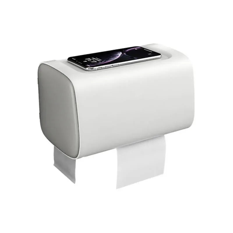 Toilet Paper Holder Waterproof Wall Mounted Roll Paper Tissue Box Shelf Bathroom