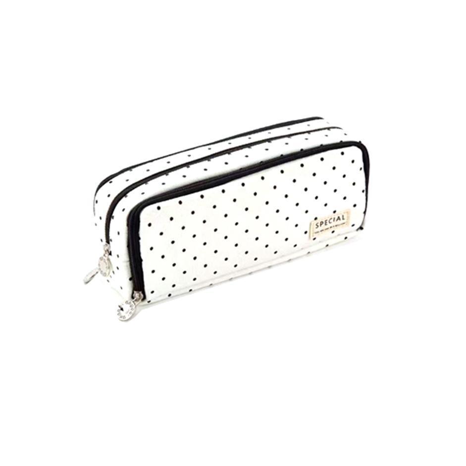 Zipper Pencil Case Large Capacity Storage Bag School Stationery Makeup Organizer - Blue