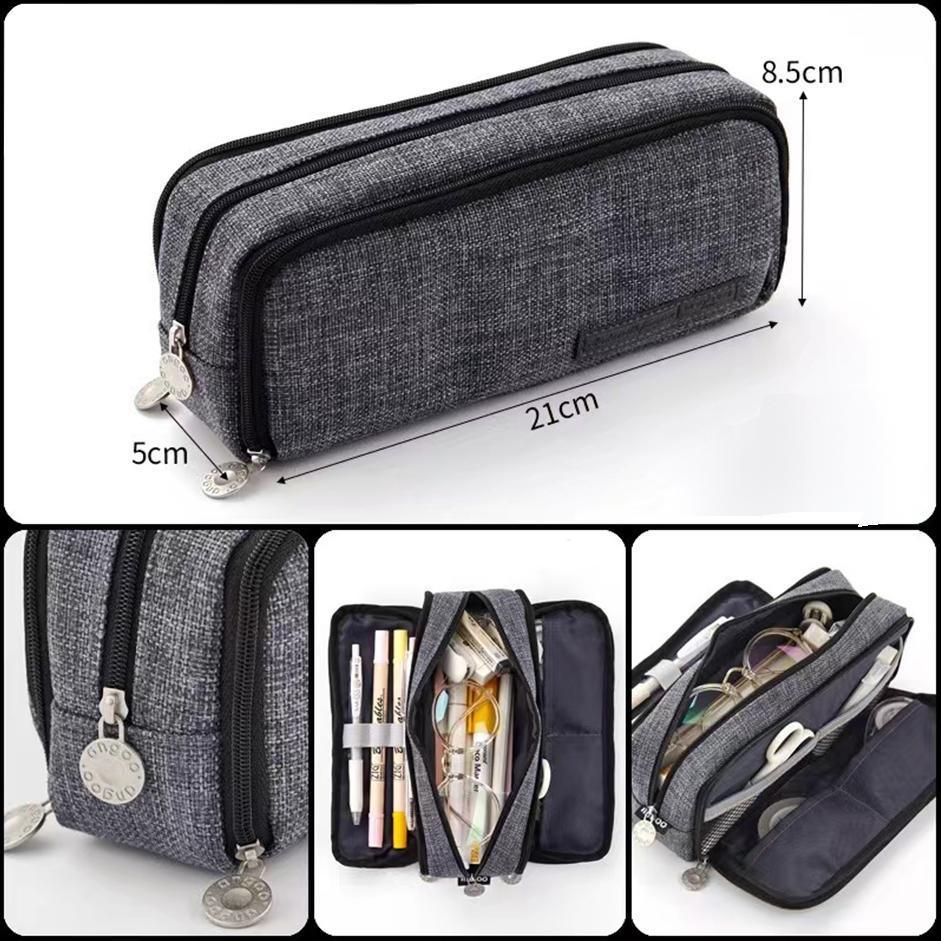 Zipper Pencil Case Large Capacity Storage Bag School Stationery Makeup Organizer - Cactus