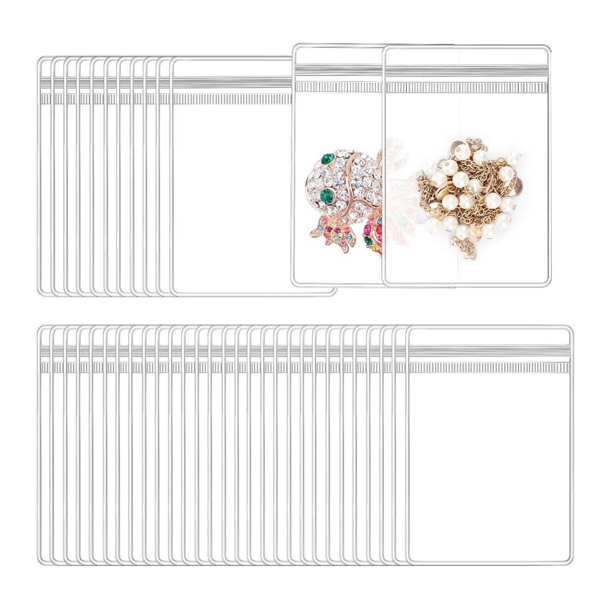 100pcs PVC Self-Sealing Jewelry Bags Anti-Oxidation Storage Dustproof Bags - 6*8cm