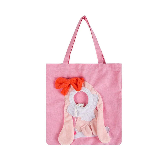 Portable One Shoulder Cat Dog Canvas Bag Breathable Pet Carrier Travel - Pink