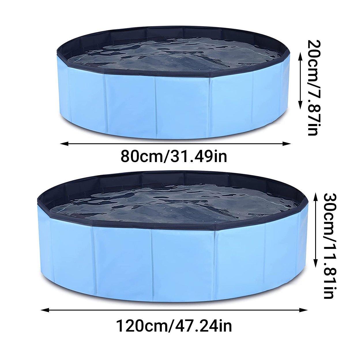Pet Swimming Pool Foldable Portable Pool for Dogs Outdoor Summer Play - Grey-80x20cm