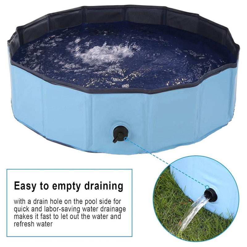 Pet Swimming Pool Foldable Portable Pool for Dogs Outdoor Summer Play - Grey-80x20cm