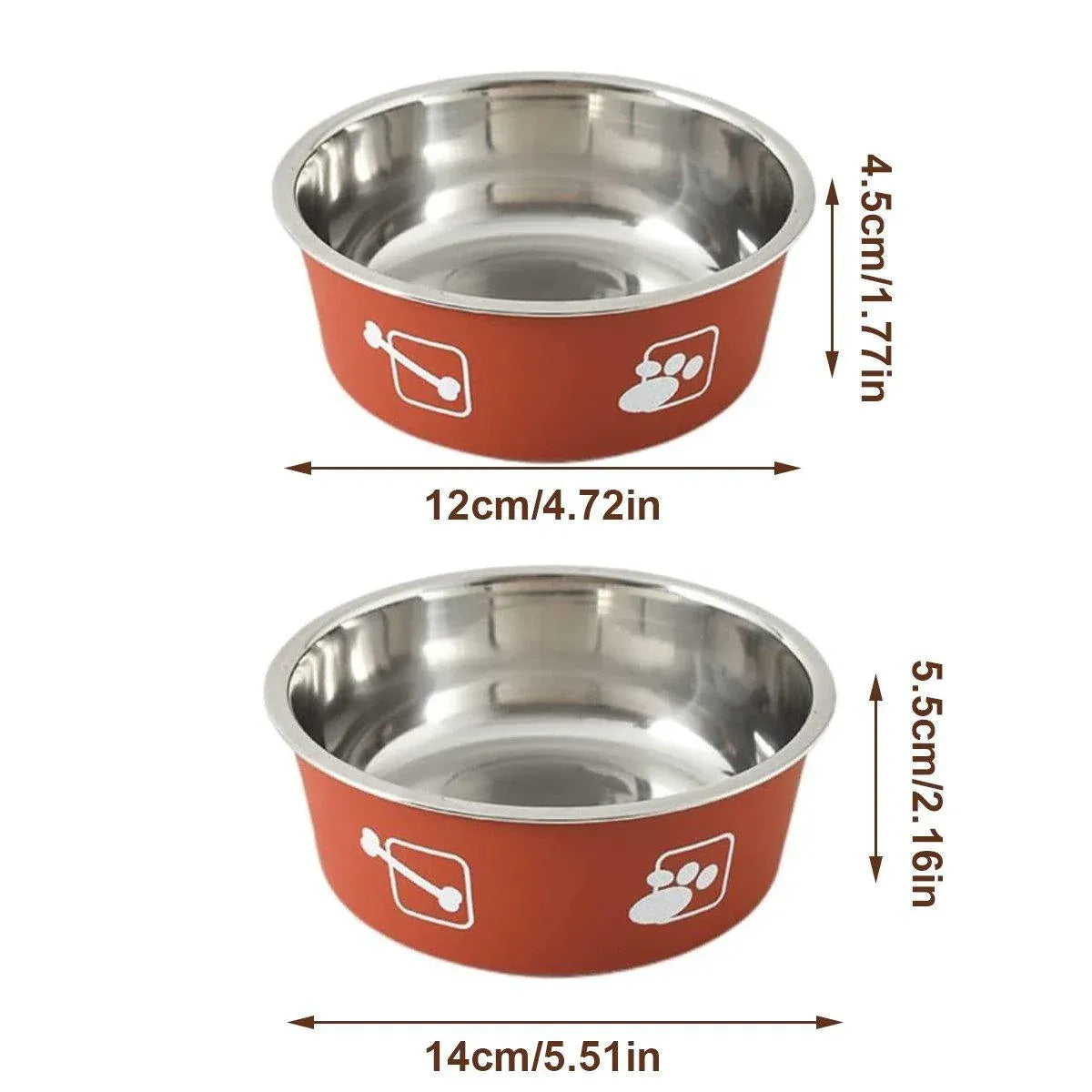 Stainless Steel Pet Bowl Hanging Cat Food Water Bowl Durable for Dogs and Cats - Black-12cm
