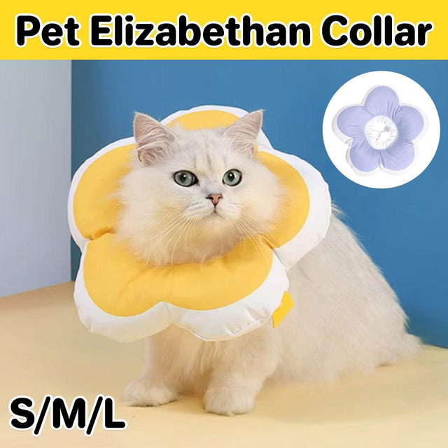 Elizabethan Cat Recovery Collar Anti Licking Pet Cone Protective Neck - Purple-M