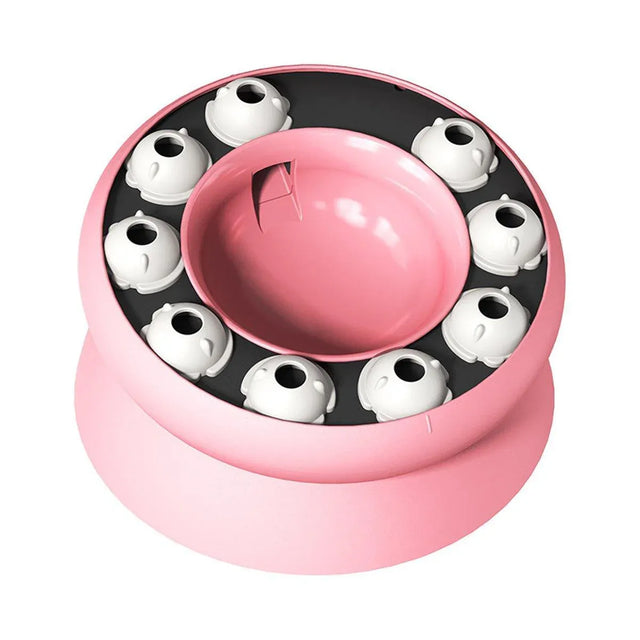 Pet Slow Feeder Interactive Cat Dog Food Dispenser Puzzle Toy Healthy - Pink
