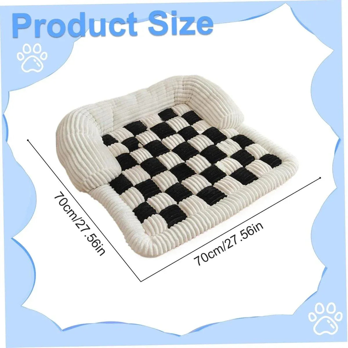 Checkerboard Pet Dog Kennel Mat Comfortable Cushion for Dogs and Puppies Bedding - Dark Brown