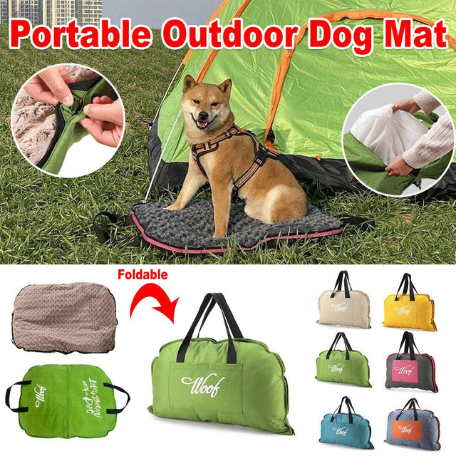 Portable Folding Pet Kennel Zippered Outdoor Dog Bed Travel Mat Waterproof Green