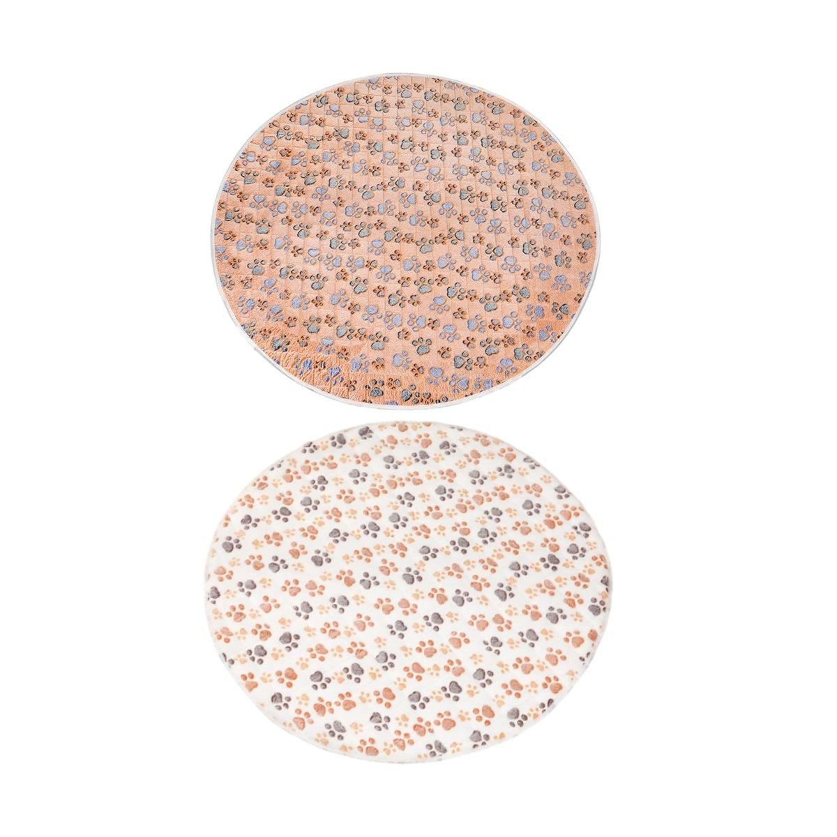 Waterproof Dog Pads Round Diaper Pads Pet Training Pads for Puppies and Dogs - White-55cm