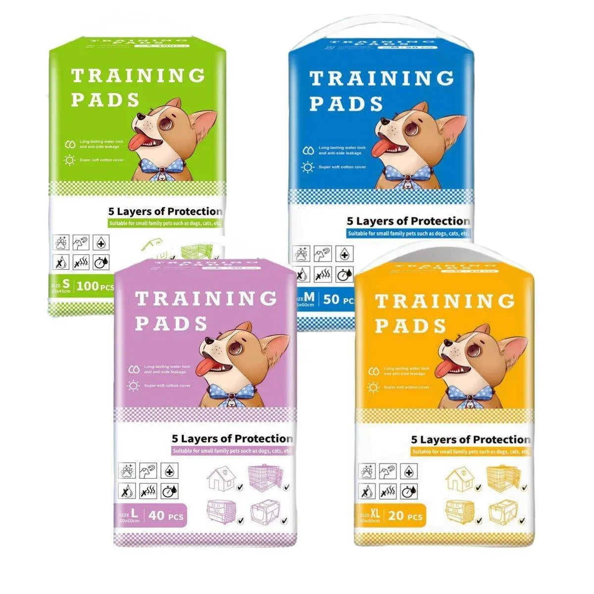 Large Puppy Dog Training Pads Pet Toilet Thickened Pee Pads Mat Indoor Absorbent - XL ( 90*60cm) - 20PCS