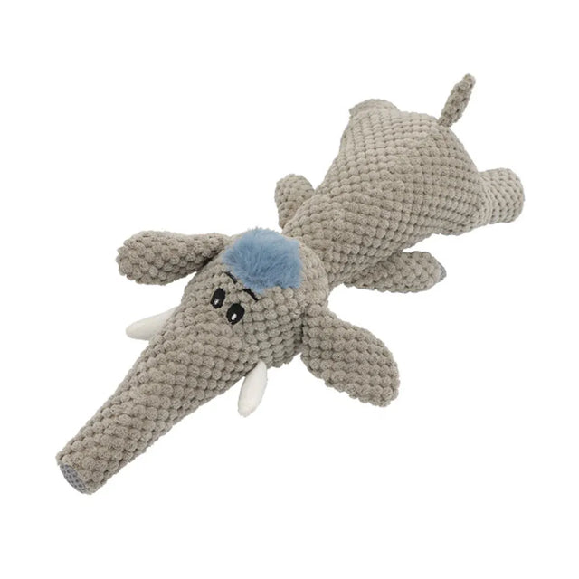 Pet Plush Corn Fleece Squeaky Toy Chew Teeth Cleaning Dogs Puppies Soft - Grey