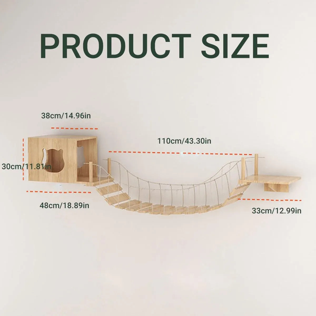 Wall Mounted Cat Climbing Shelf Jumping Platform Wooden Pet Perch Furniture