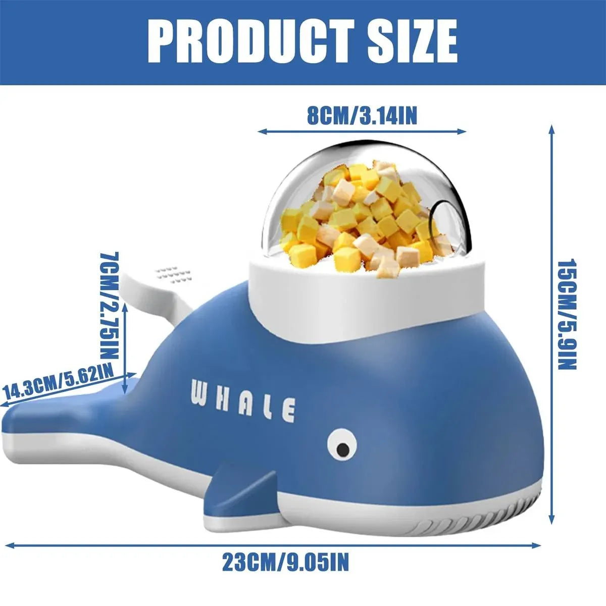 Whale Shaped Treat Feeder Slow Feeder For Cat Dog Interactive Self Play Pet Toy