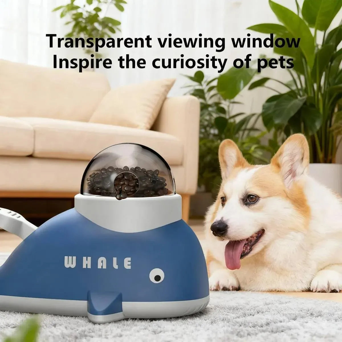Whale Shaped Treat Feeder Slow Feeder For Cat Dog Interactive Self Play Pet Toy
