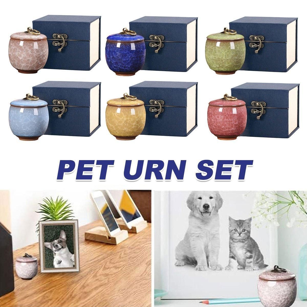 Small Pet Urn for Ashes Memorial Keepsake Urns for Dog Cat Cremation Remains - Green