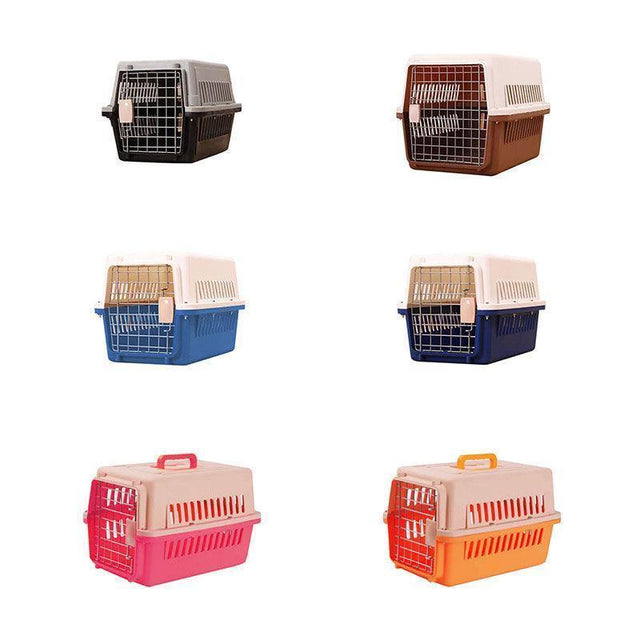 Portable Pet Travel Carrier Crate for Dog Cat Rabbit Ventilated Transport Box - Black