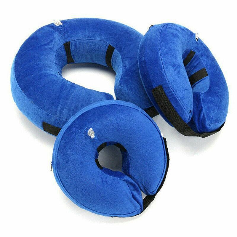 Blue Pet Dog Inflatable Soft Healing Collar Cone Wound Medical Cat Protective Jackets - S (22*23CM)