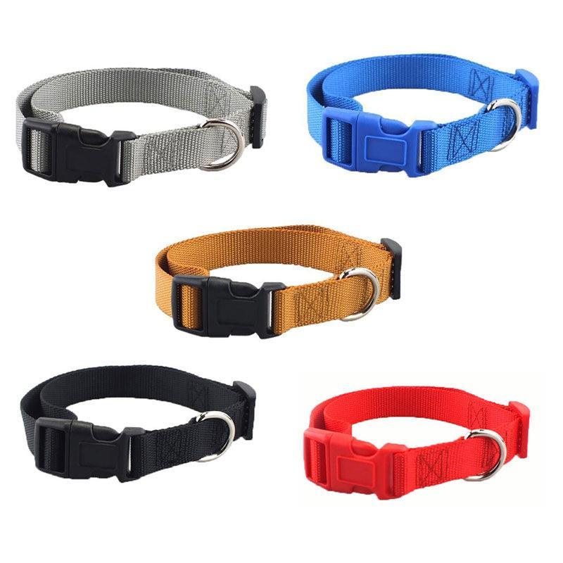 XS Size Dog Puppy Pet Collar Adjustable Nylon Toy Pink Blue Red Black - Yellow