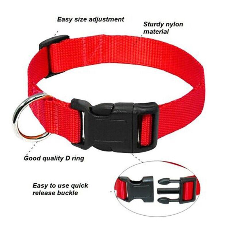 XS Size Dog Puppy Pet Collar Adjustable Nylon Toy Pink Blue Red Black - Yellow