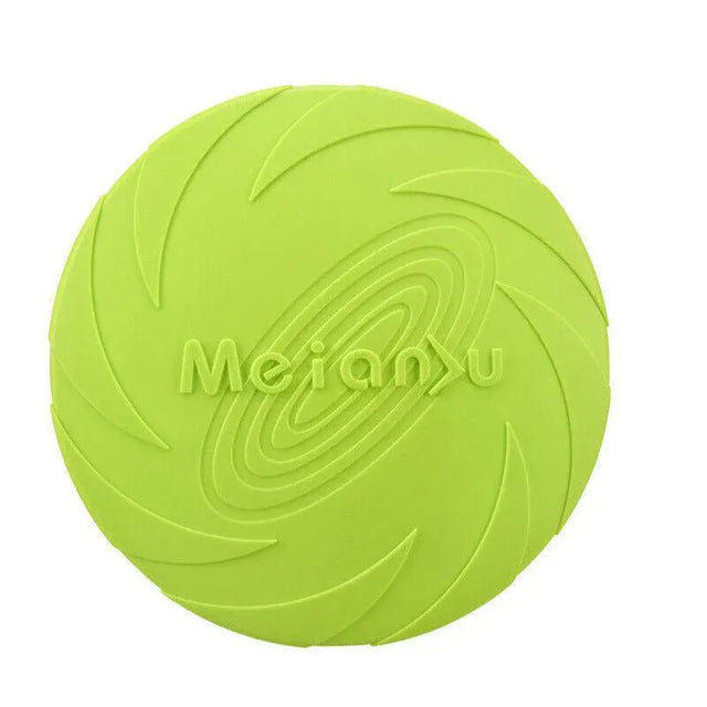 Frisbee Toy for Dogs Outdoor Fetch Training Soft Rubber Pet Flying Disc 18cm - Green
