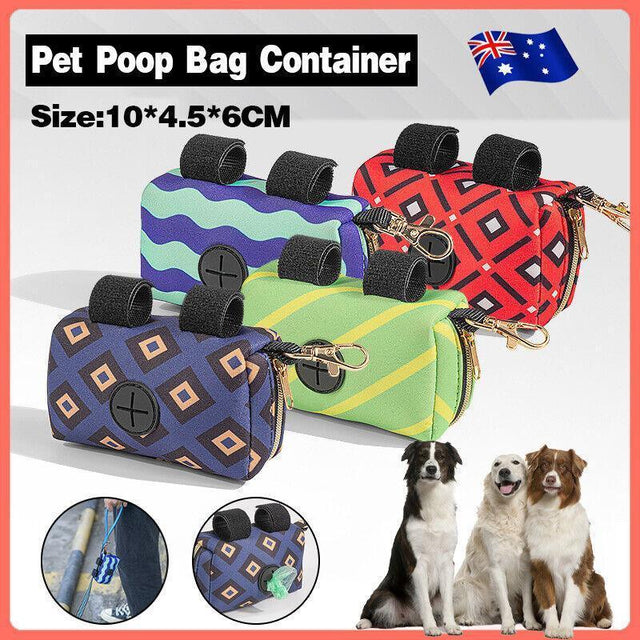 Pet Pouch Dog Poop Dispenser Puppy Pick-Up Poo Waste Bags Holder - Purple