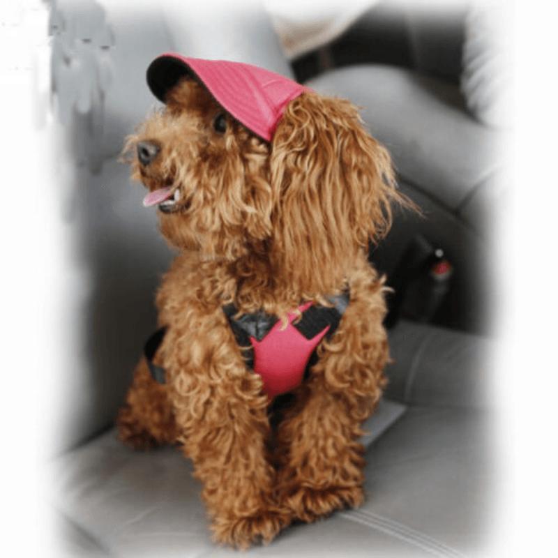 Dog Baseball Cap Outdoor Pet Sun Hat Summer Canvas Visor Puppy M Size - Red