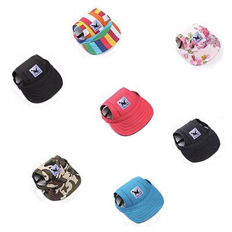 Dog Baseball Cap Outdoor Pet Sun Hat Summer Canvas Visor Puppy S Size - Red
