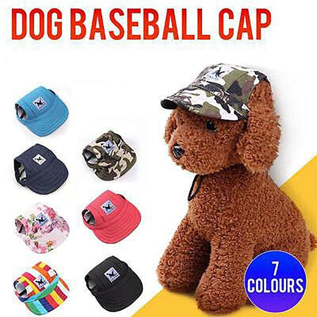 Dog Baseball Cap Outdoor Pet Sun Hat Summer Canvas Visor Puppy S Size - Stripe
