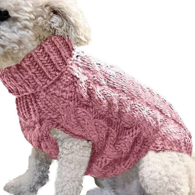 Puppy Dog Jumper Winter Warm Knitted Sweater Pet Clothes Small Dogs Coat Thermal S Size - Leather Pink
