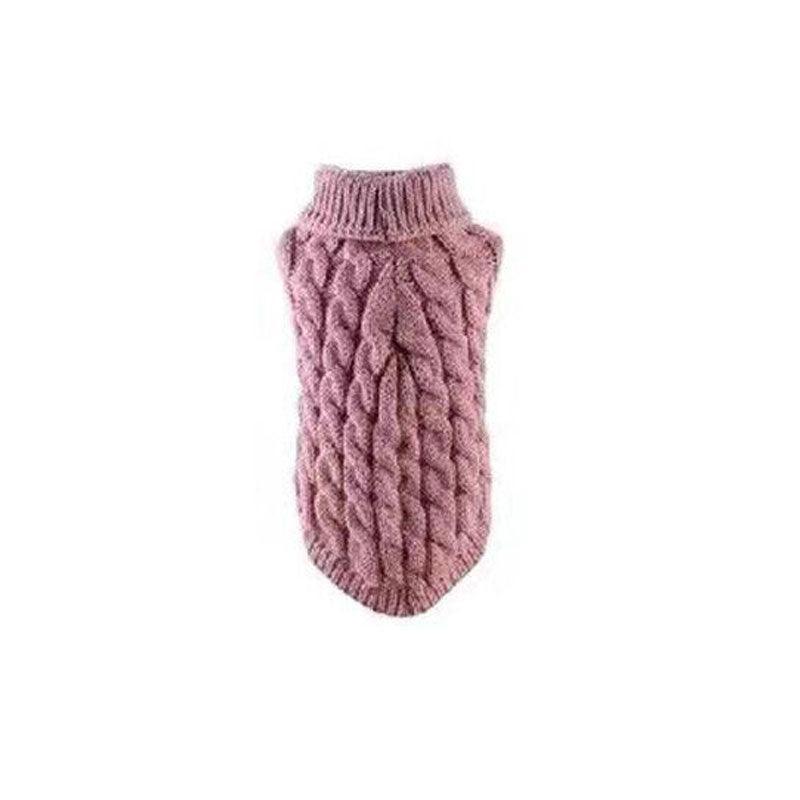 Puppy Dog Jumper Winter Warm Knitted Sweater Pet Clothes Small Dogs Coat Thermal L Size - Pink