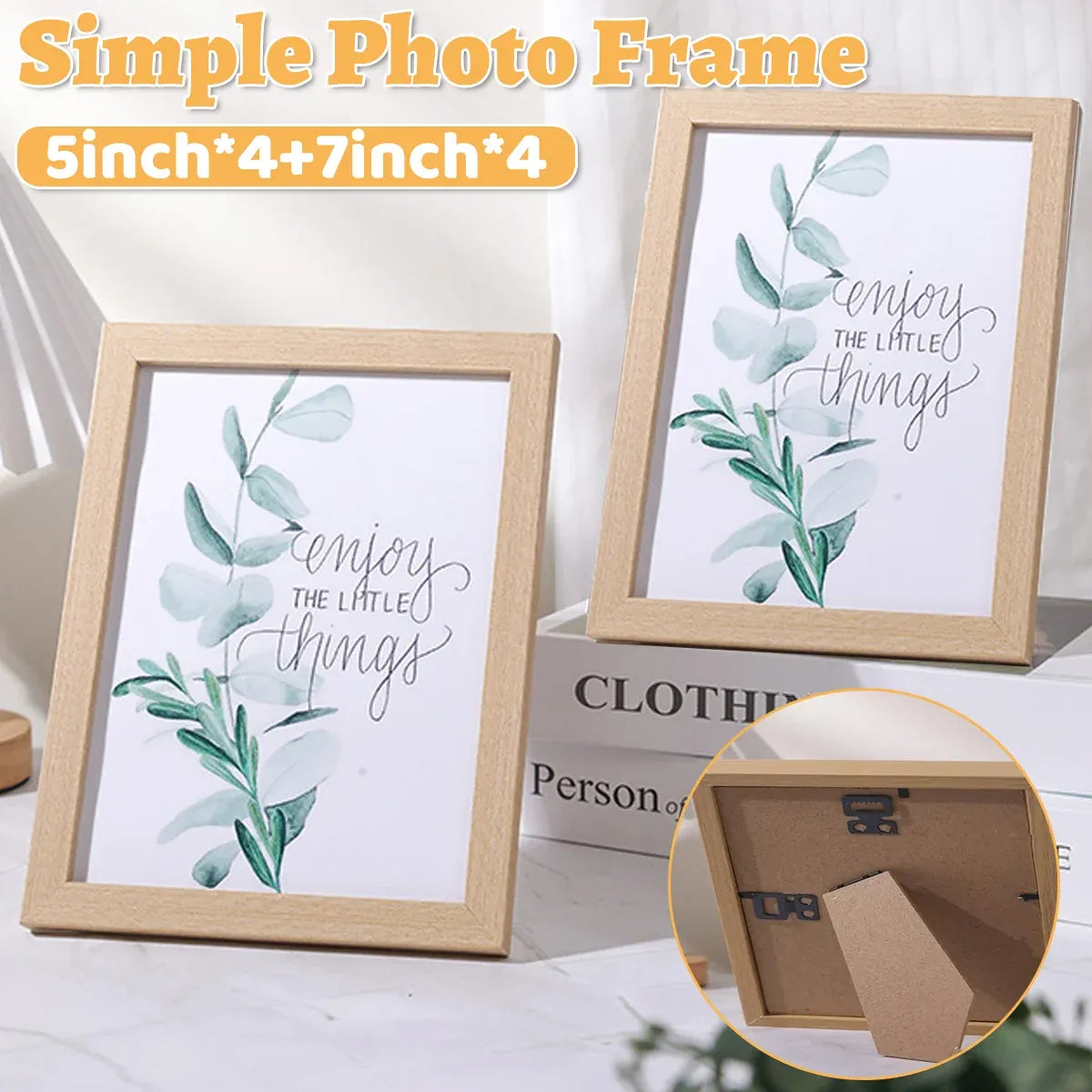 Photo Frame Display Stand Set DIY Wooden Picture Holder 8PCS Desktop Decoration