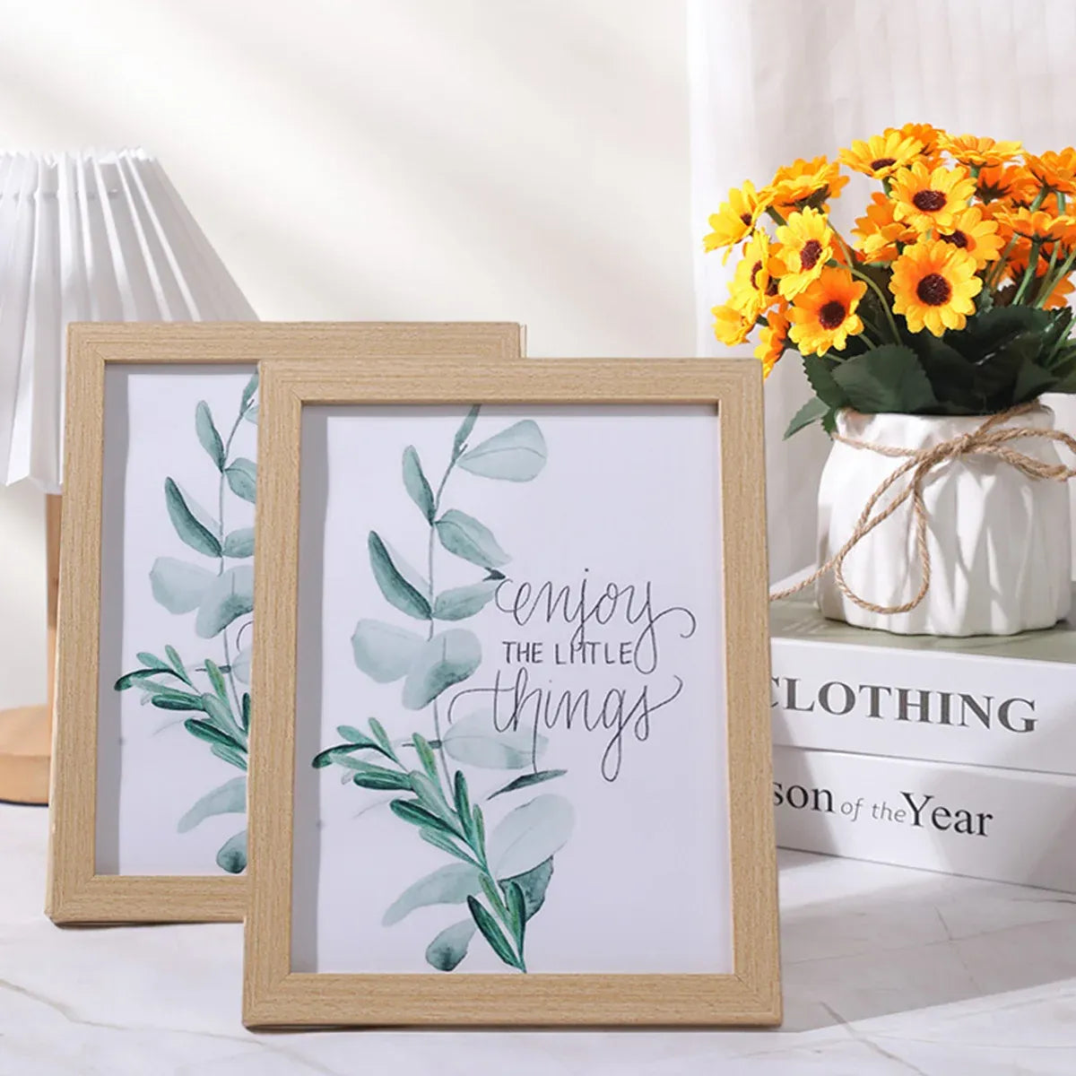 Photo Frame Display Stand Set DIY Wooden Picture Holder 8PCS Desktop Decoration