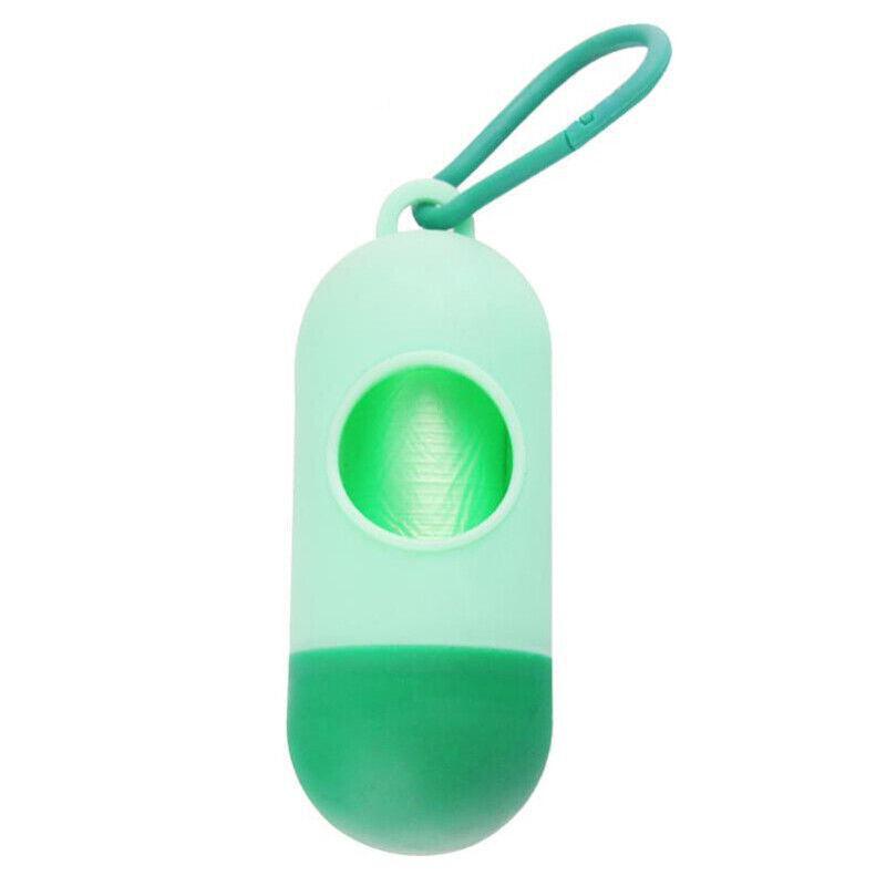 Portable Dog Waste Bag Dispenser with Refill Rolls for Pet Walking Cleanup - Orange