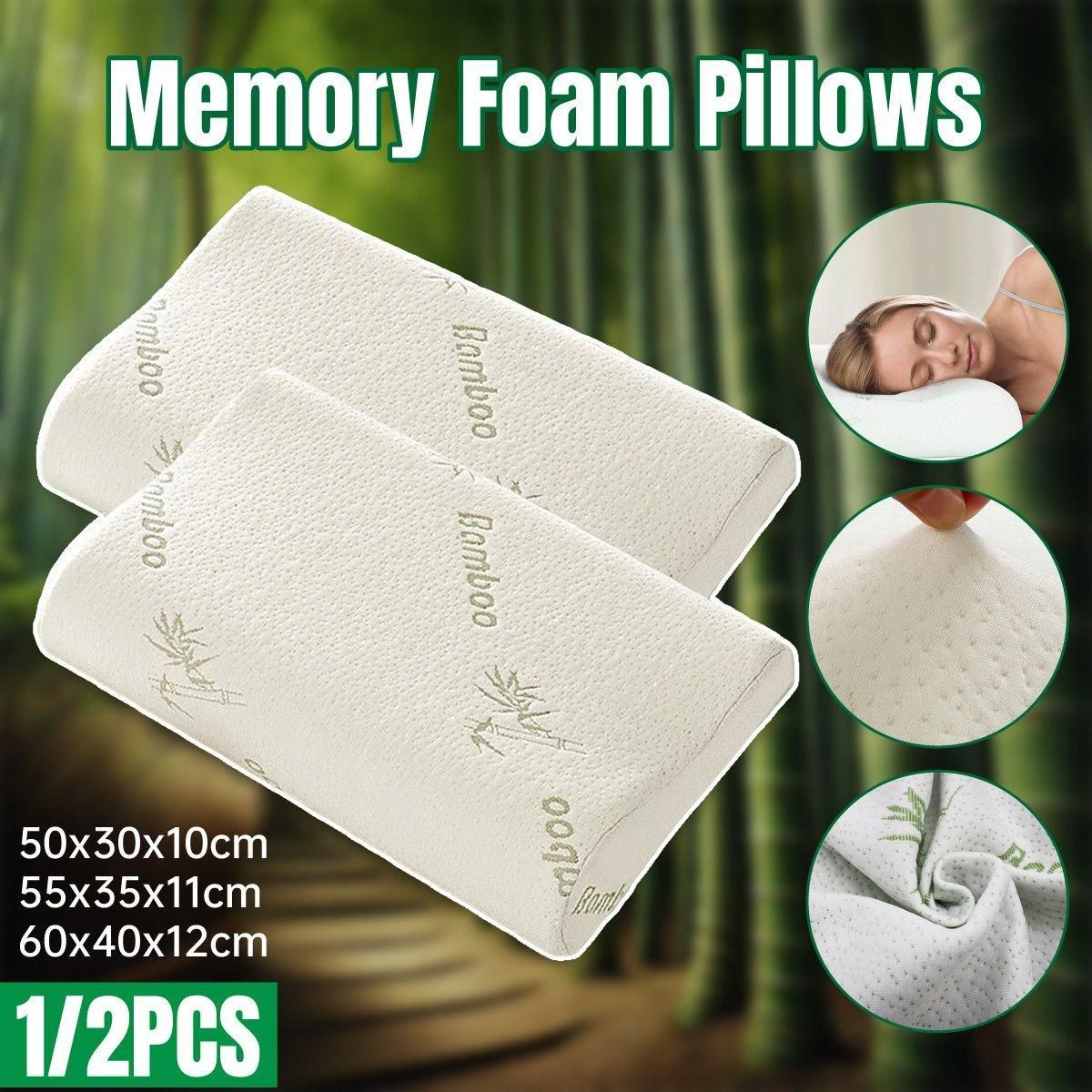 1/2PCS Memory Foam Neck Pillow Wavy Contour Slow Rebound Pillow - 60x40x12cm-2pcs