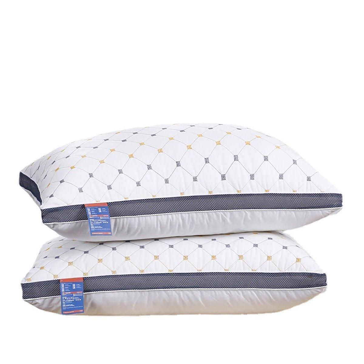 1/2pcs High Rebound Feather Velvet Pillow Washable Soft Bed Cushion Core Support - 700g-2pcs