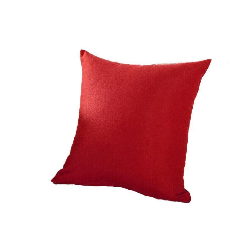 40x40cm Multicoloured Plain Solid Colour Cushion Cover Covers Decorative Pillow Case - Red