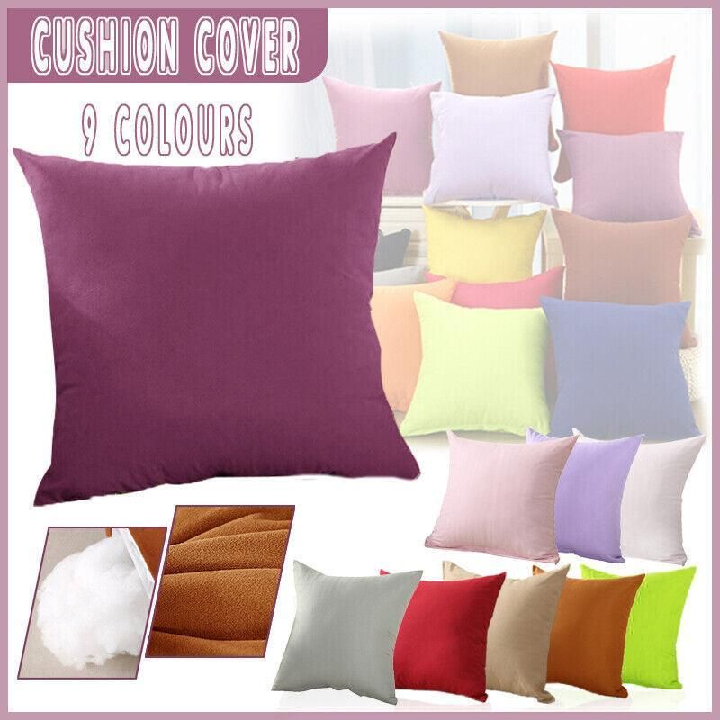 40x40cm Multicoloured Plain Solid Colour Cushion Cover Covers Decorative Pillow Case - Red