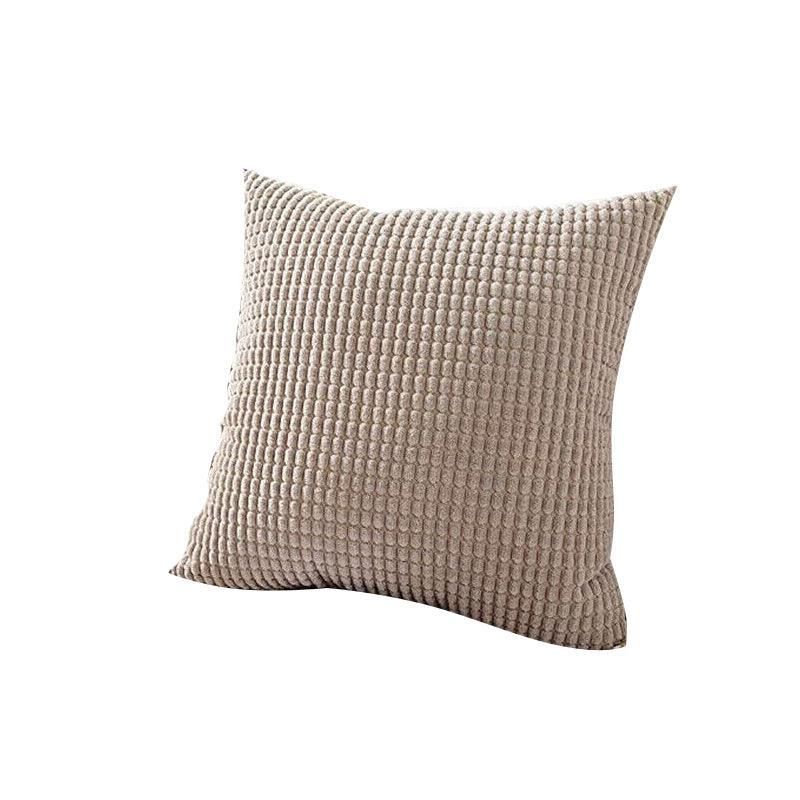 45X45 Plain Solid Colour Cushion Cover Decorative Pillow Case Home Multicoloured - Coffee