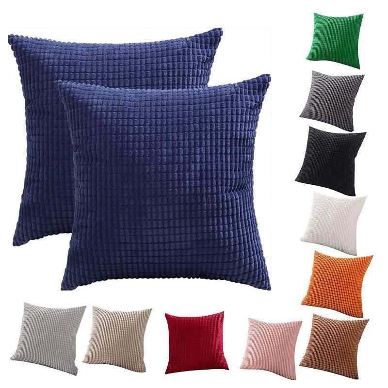 45X45 Plain Solid Colour Cushion Cover Decorative Pillow Case Home Multicoloured - Coffee