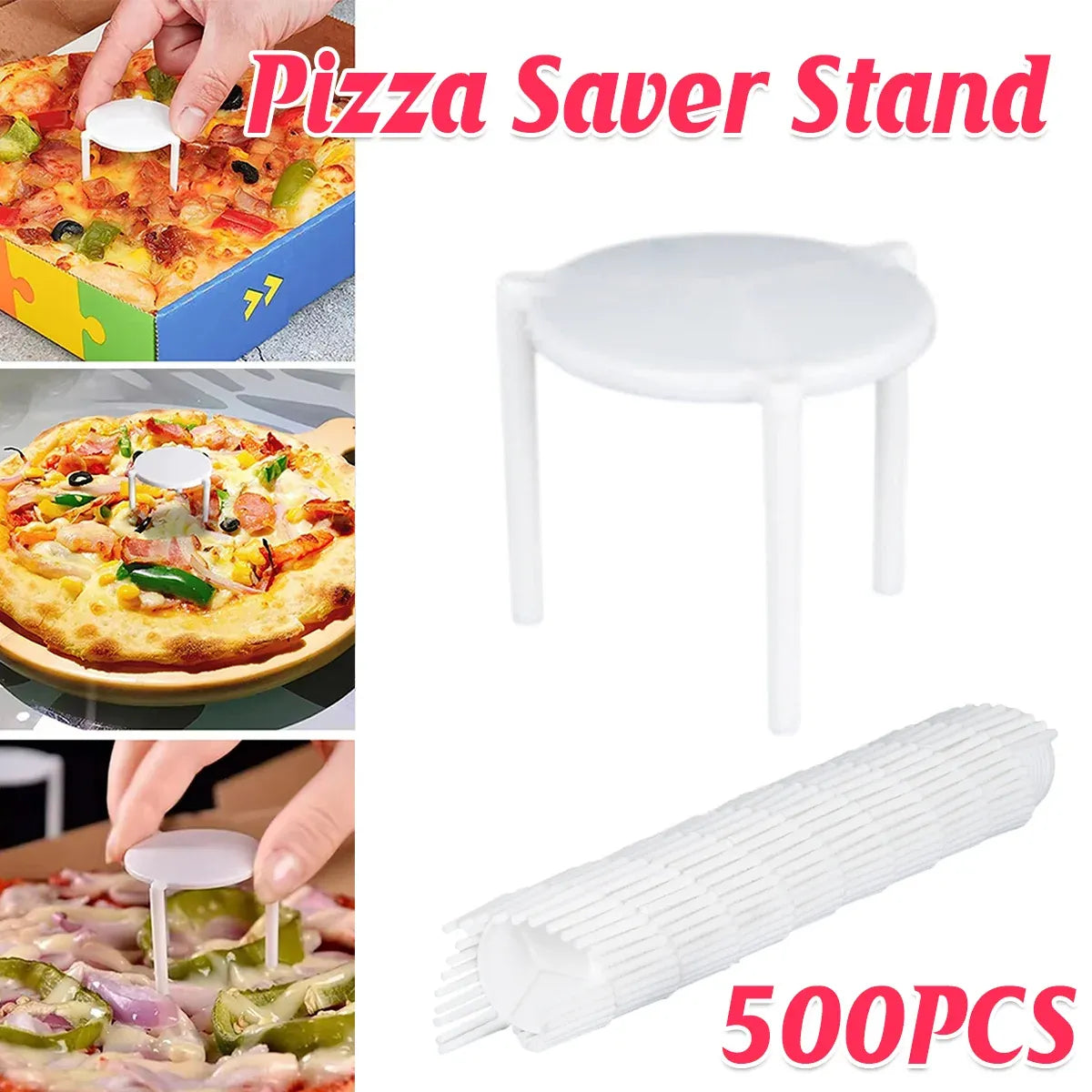 500 PCS White Pizza Saver Tripod Stand Anti-Sticking Pizza Slice Holder Tool