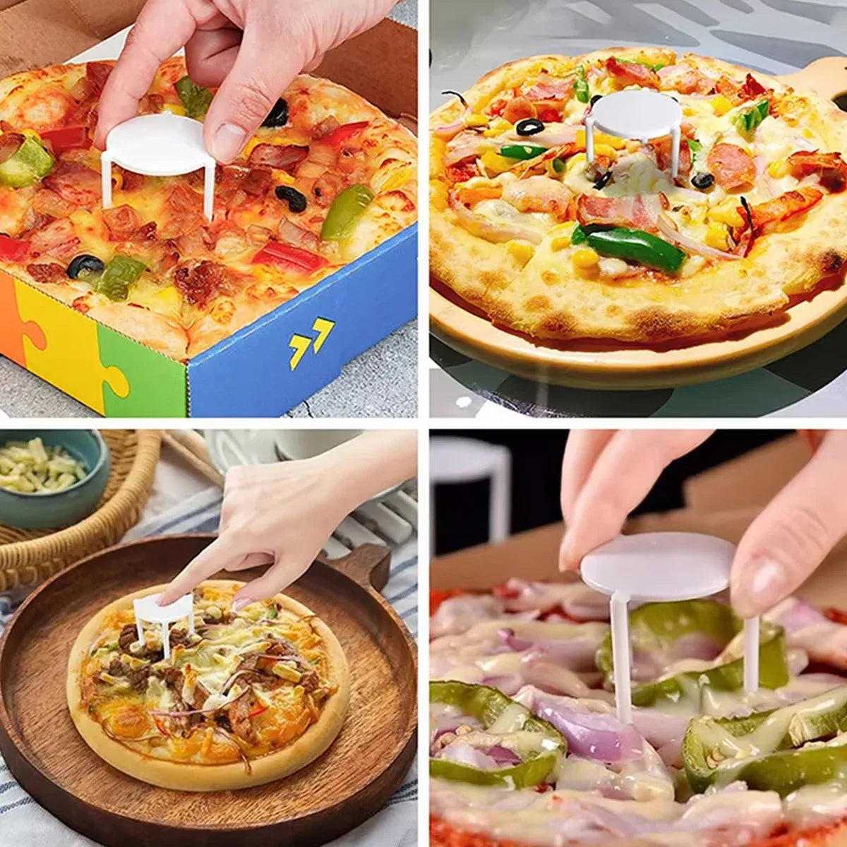 500 PCS White Pizza Saver Tripod Stand Anti-Sticking Pizza Slice Holder Tool