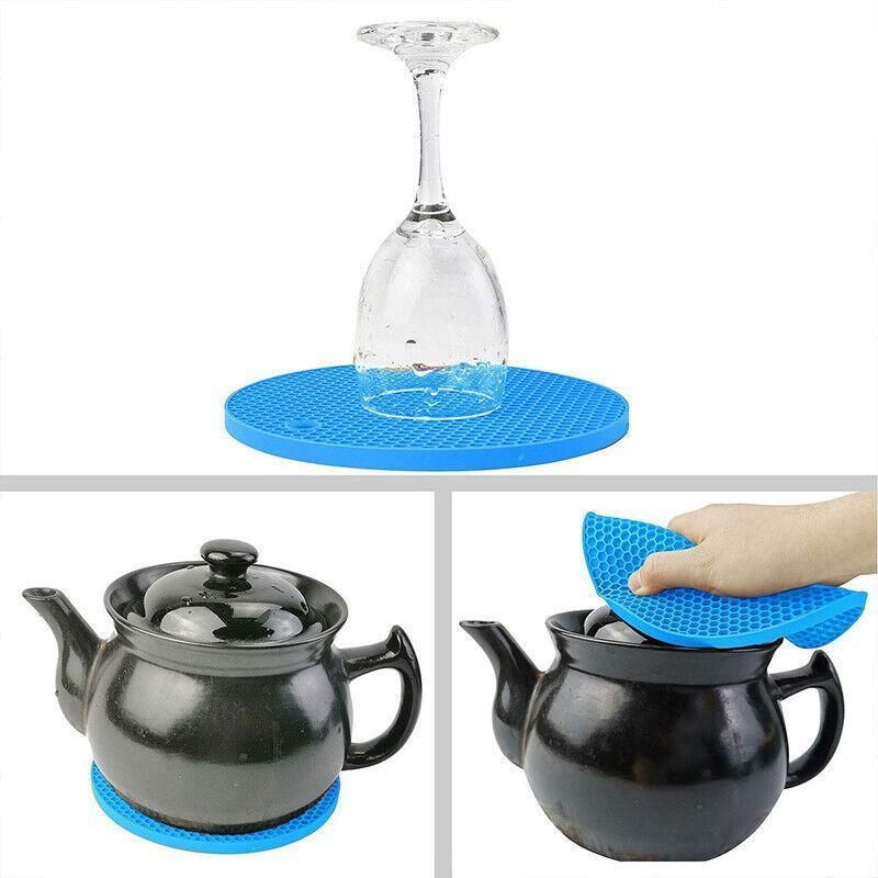 2Pcs Silicone Pot Holder Trivet Mat Hot Pads Non-Slip Heat Resistant Bpa Free