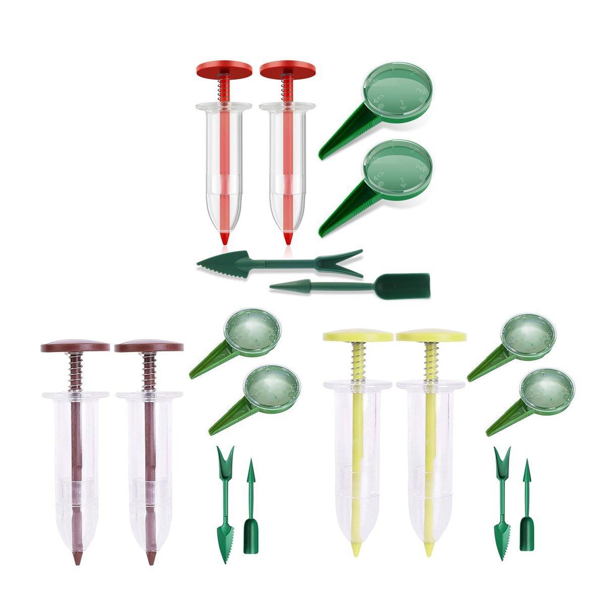 6PCS Garden Seeder Set Mini Seed Planting Tools Manual Seeder for Gardening - Coffee
