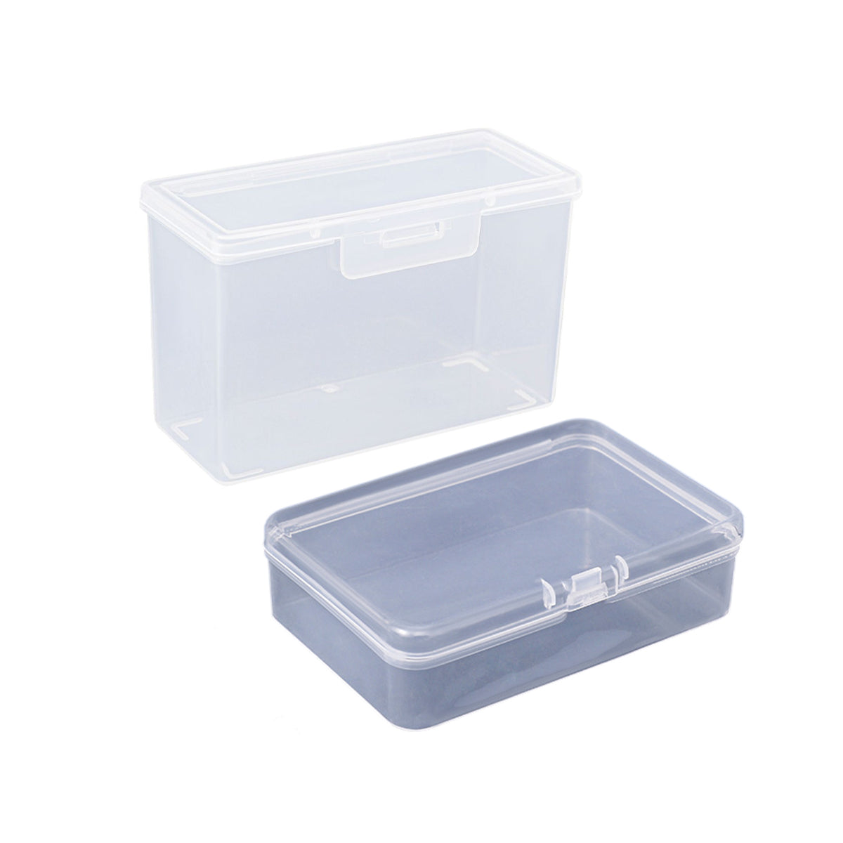 10PCS Card Storage Box Transparent Plastic Holder ID Business Card Organizer - Wide And Short