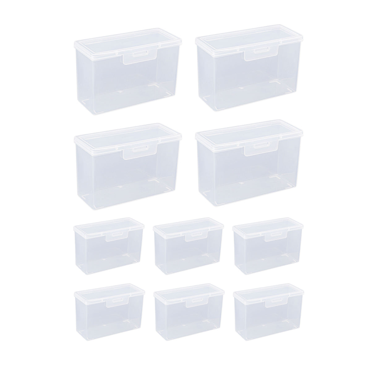 10PCS Card Storage Box Transparent Plastic Holder ID Business Card Organizer - Wide And Short