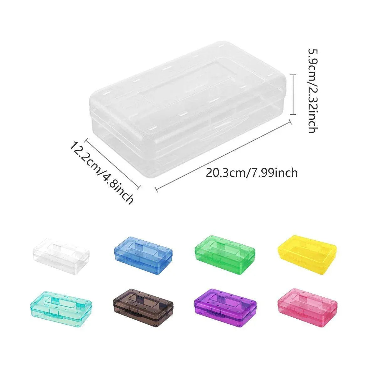 Large Capacity Transparent Plastic Pencil Case Multifunctional Student Art Box - Green
