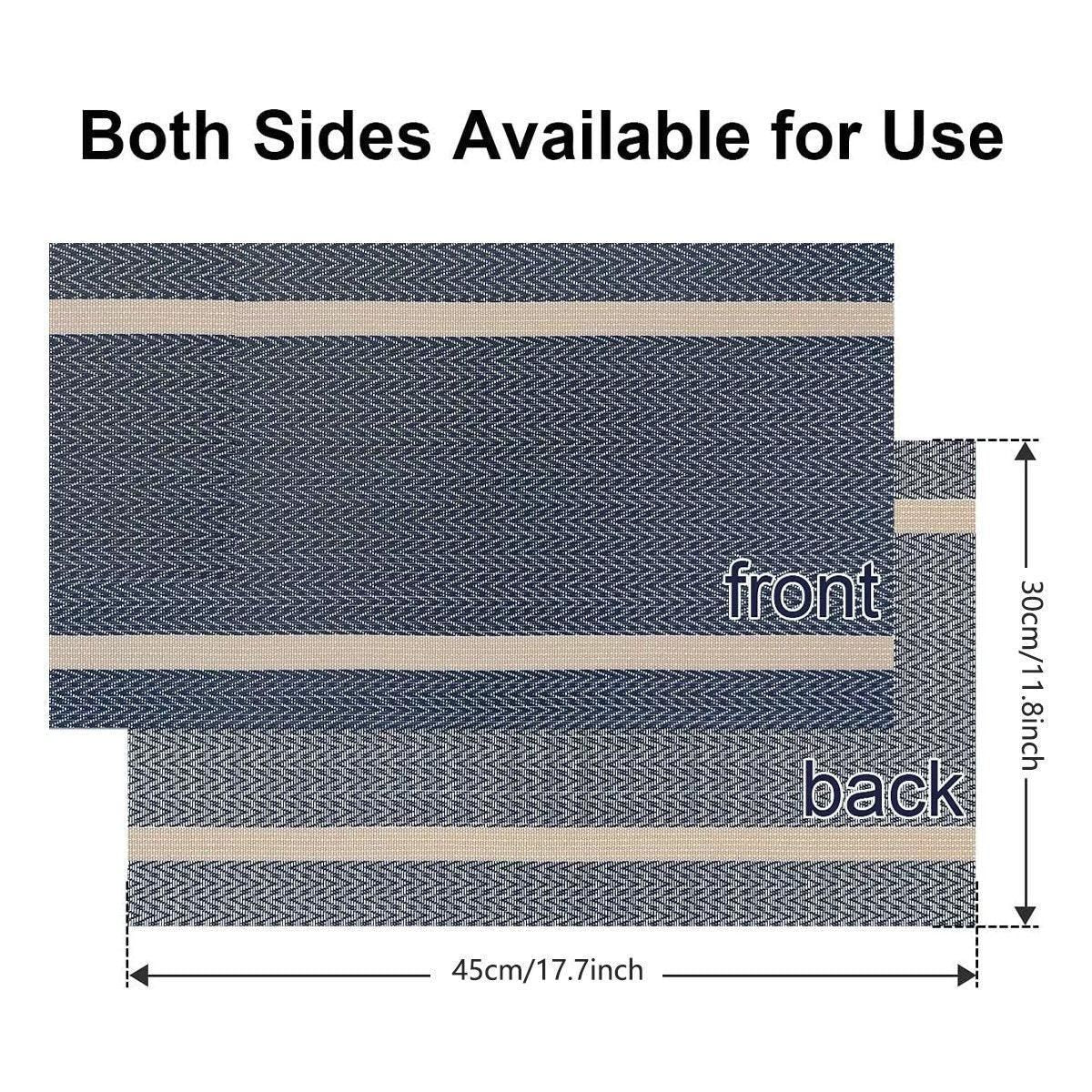 4X Anti-Slip Woven Placemat Waterproof Oil-proof Placemat Heat Resistant PVC Mat - Beige