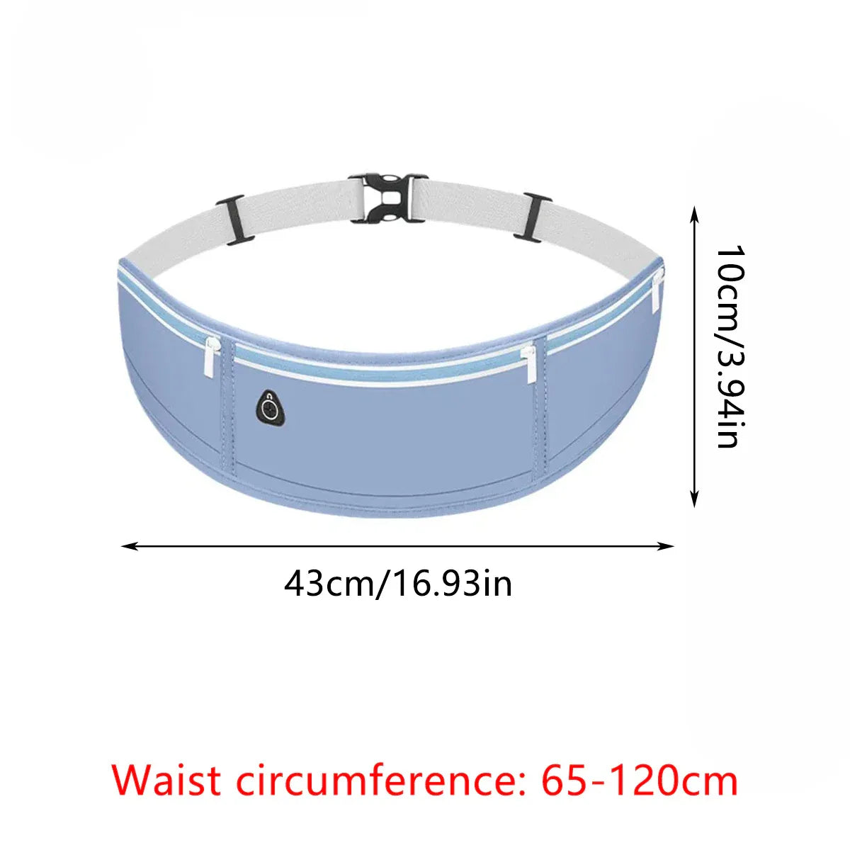 Running Waist Bag Mobile Phone Holder Fitness Sports Small Pouch Adjustable Belt - Shining Grey