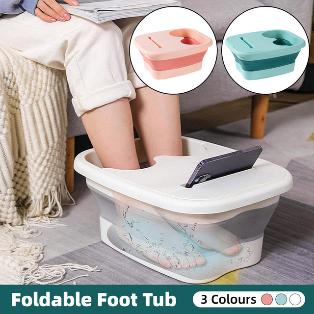 Foldable Foot Tub Portable Large Capacity Foot Basin Bathroom Spa Travel - Green